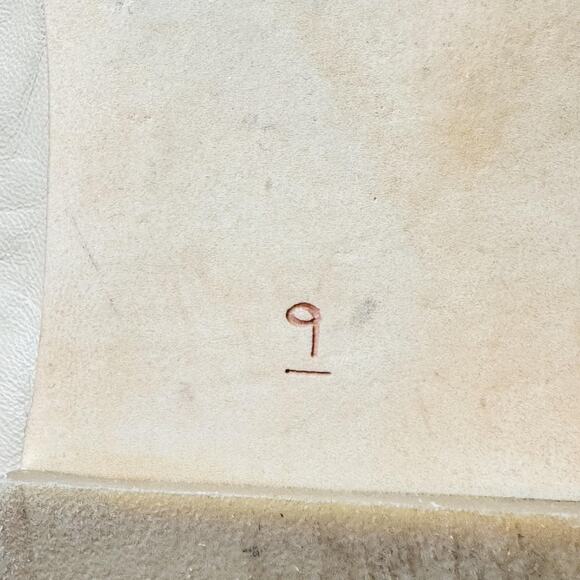 Sam Edelman Shoes Women 9 Beige Leather Scalloped Ballet Flats Slip On Round Toe - Picture 10 of 11